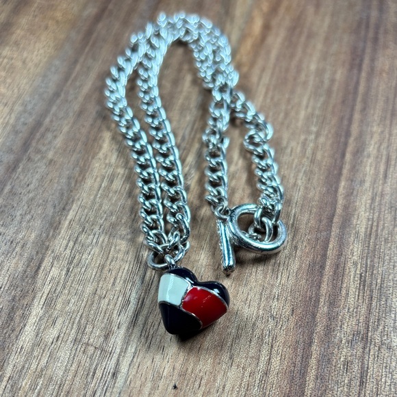 Tommy Hilfiger Jewelry - Tommy Hilfiger silver tone necklace with logo heart charm